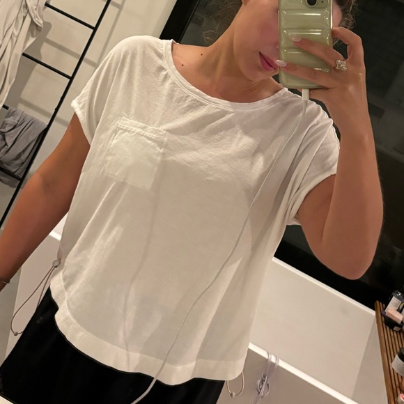 Athleta White Drawstring Waist Top - Picture 5 of 5